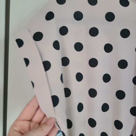 Retro polka dot dress - tan and black - Picture 7 of 9